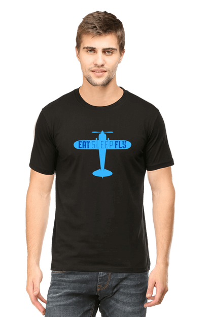 Eat Sleep Fly Men's T Shirt Black