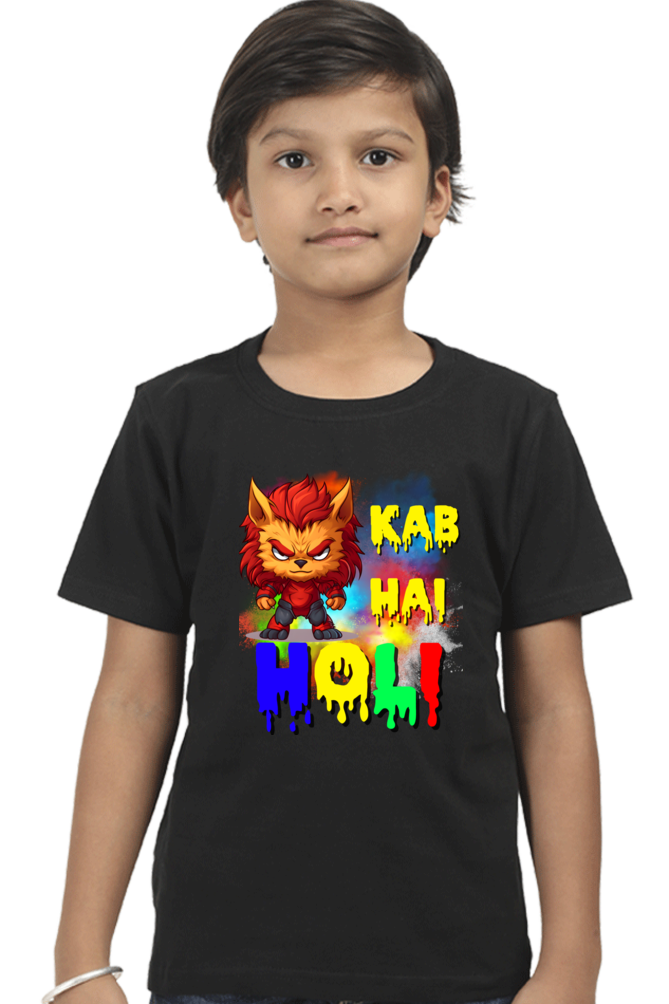 Kab Hain Holi - Boys' Kid T-Shirt Black