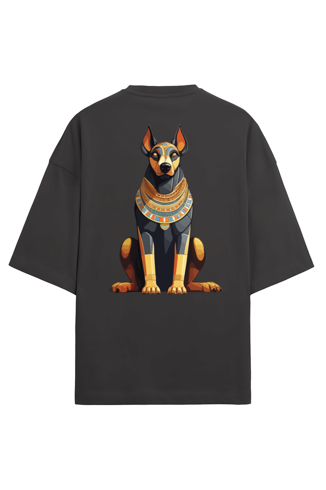 Dog Print Men's Oversized T Shirts Black