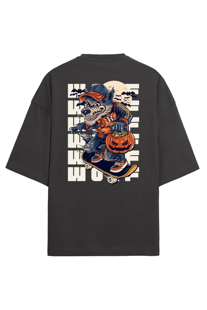 Wolf Men's Oversized T Shirts Black