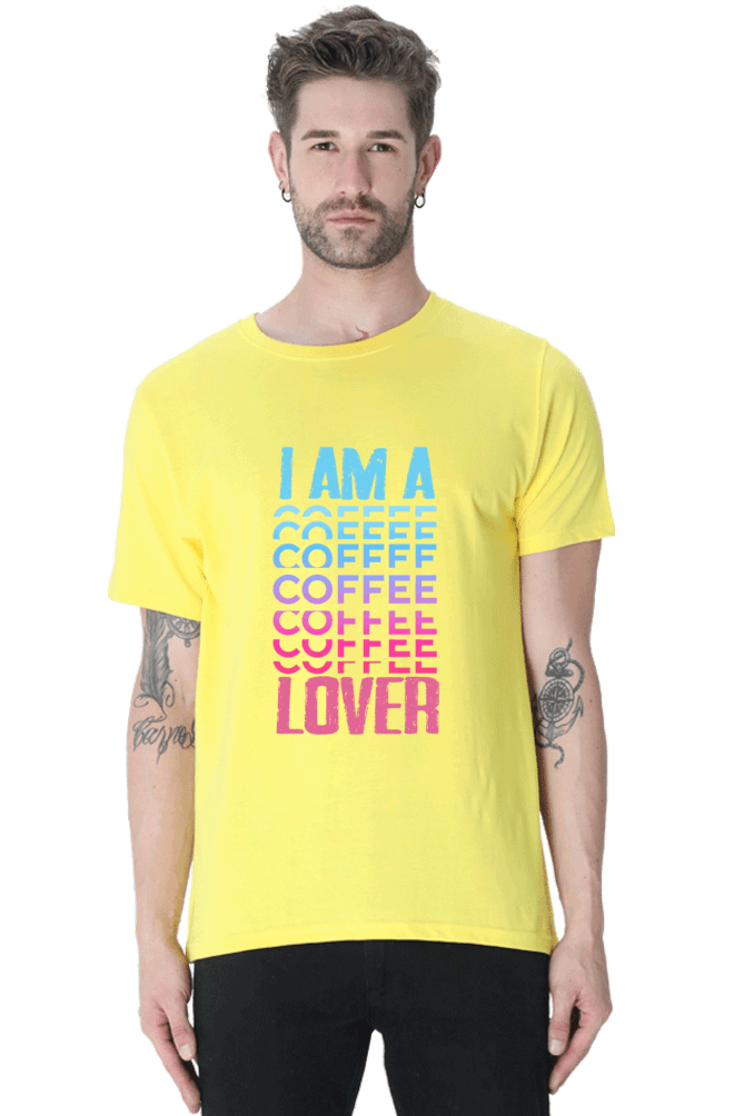 I Am A Coffee Lover Men's T Shirt New Yellow