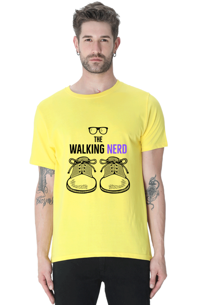 The Walking Nerd' Men's T-Shirt New Yellow