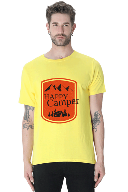 Happy Camper Men's T Shirt New Yellow