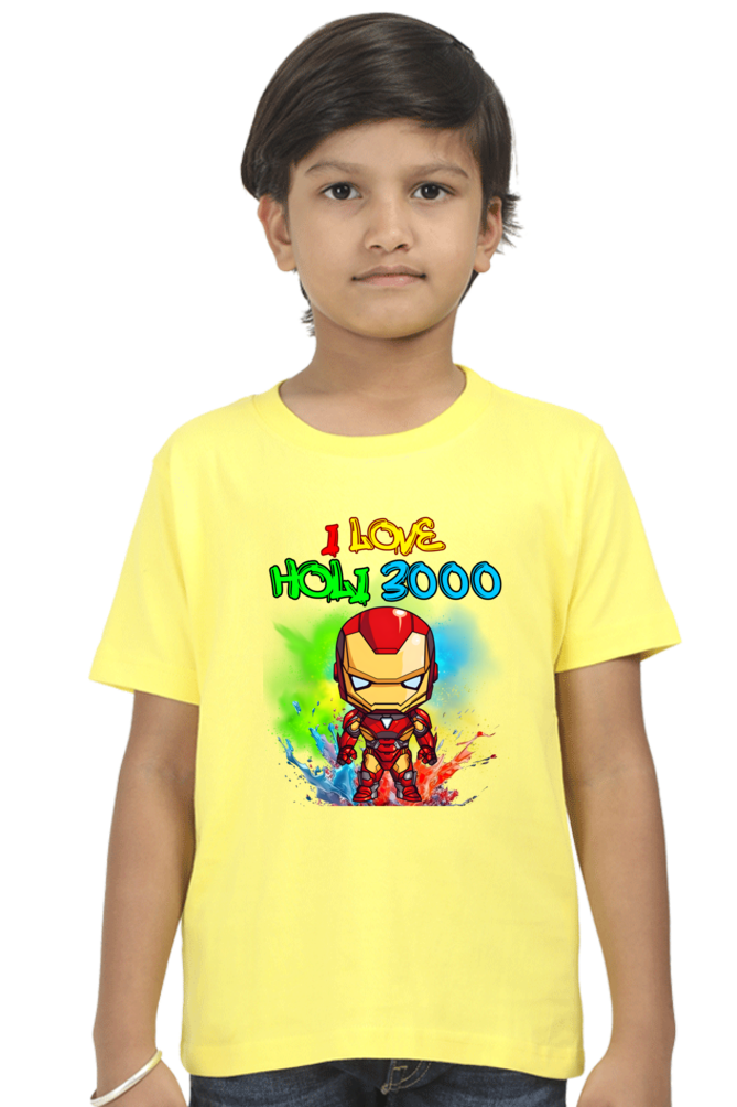 I Love Holi 3000: Boys' Kid Tee New Yellow