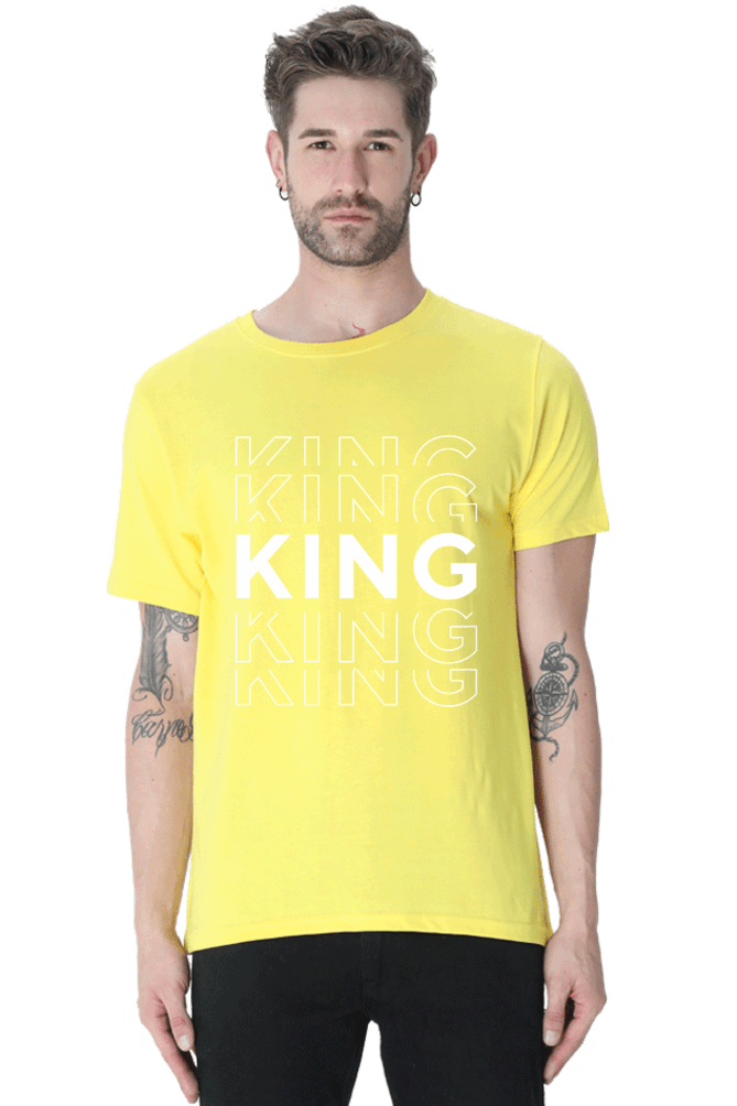 King Men's T Shirt New Yellow