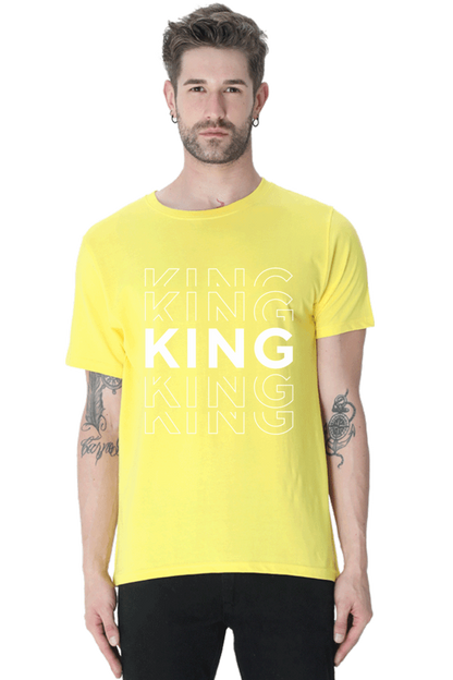 King Men's T Shirt New Yellow