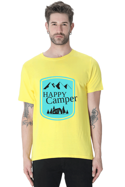 Happy Camper Men's T Shirt New Yellow