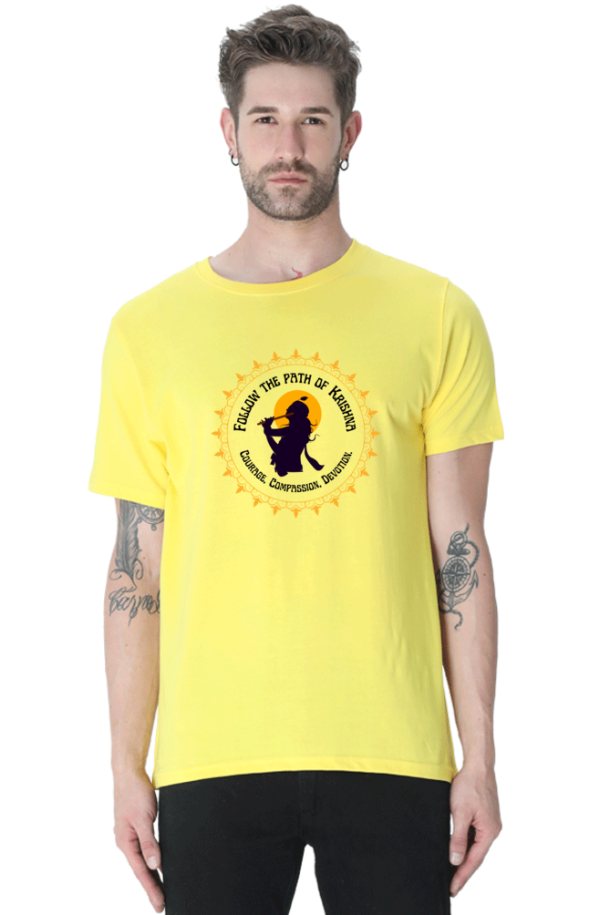 Follow The Path Of Krishna Janmashtami Men's T Shirts