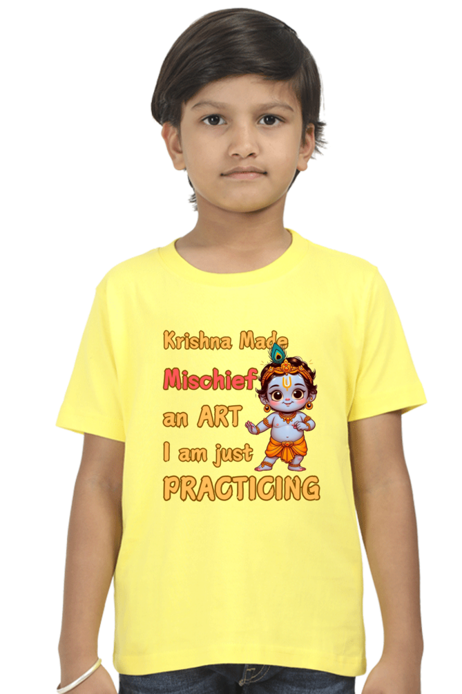 Krishna Made Mischief An Art Janmashtami Boy's T Shirts