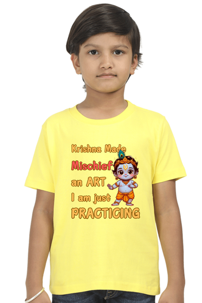 Krishna Made Mischief An Art Janmashtami Boy's T Shirts