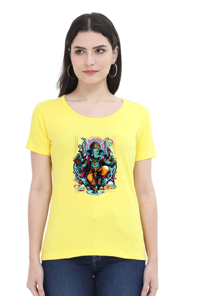 Lord Ganesha 2 Printed Ganesh Chaturthi Women T Shirts