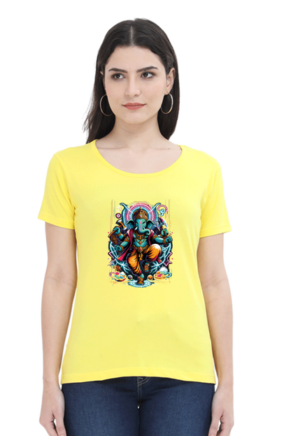 Lord Ganesha 2 Printed Ganesh Chaturthi Women T Shirts