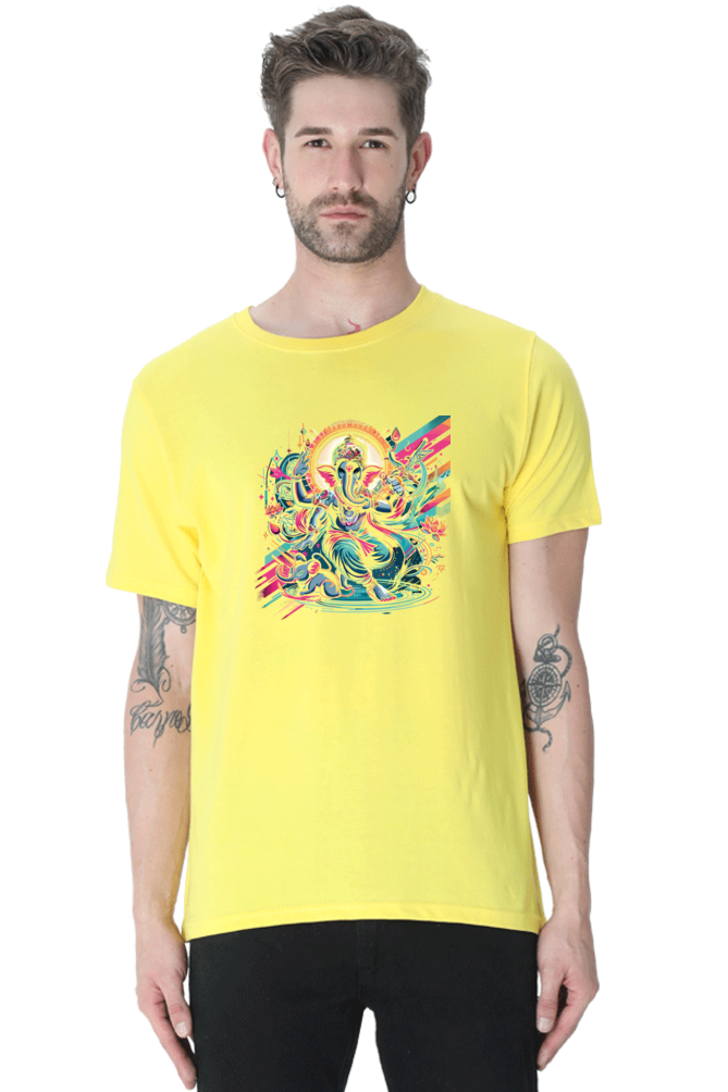 Lord Ganesha 3 Printed Ganesh Chaturthi Men's T Shirts