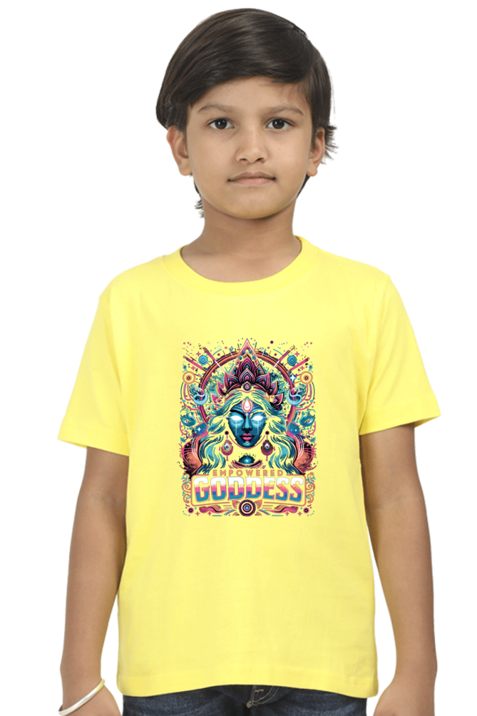 Durga Puja Bengali T Shirt For Boys New Yellow