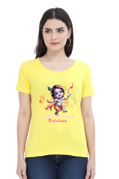 Krishna Janmashtami Women T Shirts New Yellow