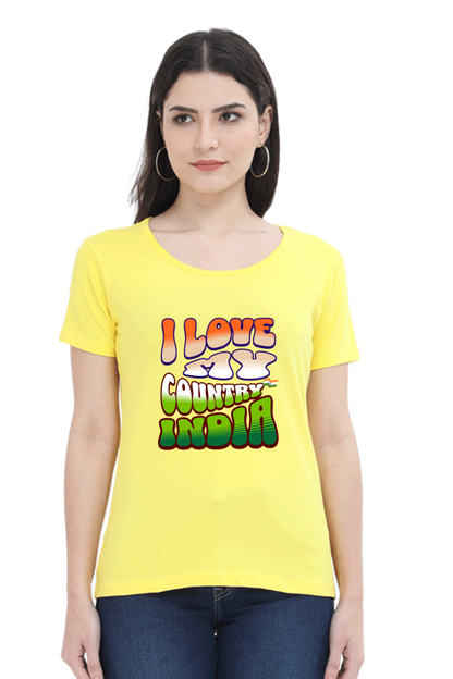 I Love My India Independence Day Women T Shirts