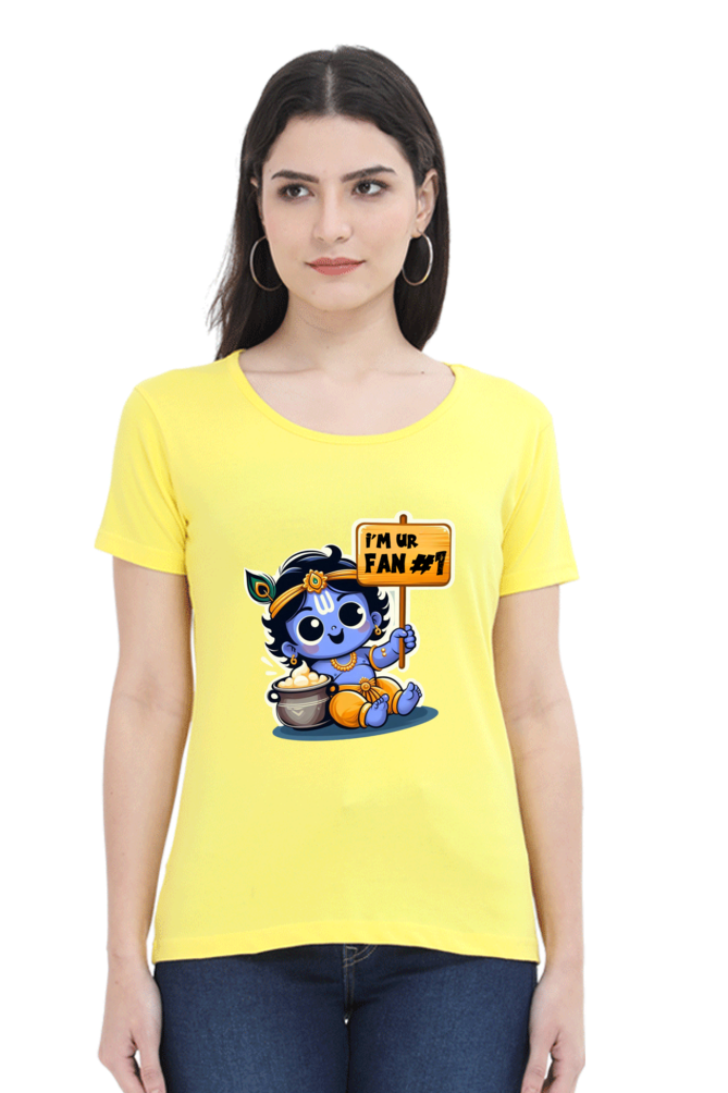 I'm Ur Fan Janmashtami Women T Shirts New Yellow