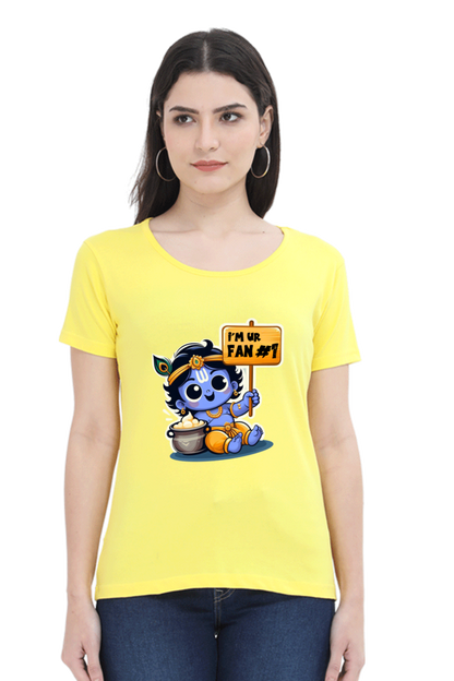 I'm Ur Fan Janmashtami Women T Shirts New Yellow