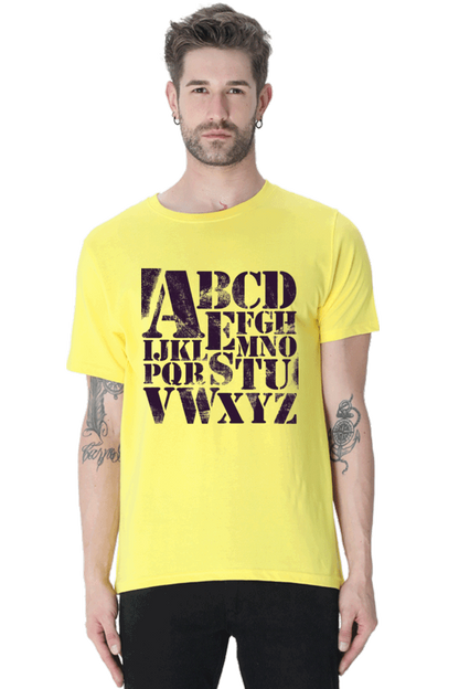 ABCD Men's T Shirt New Yellow