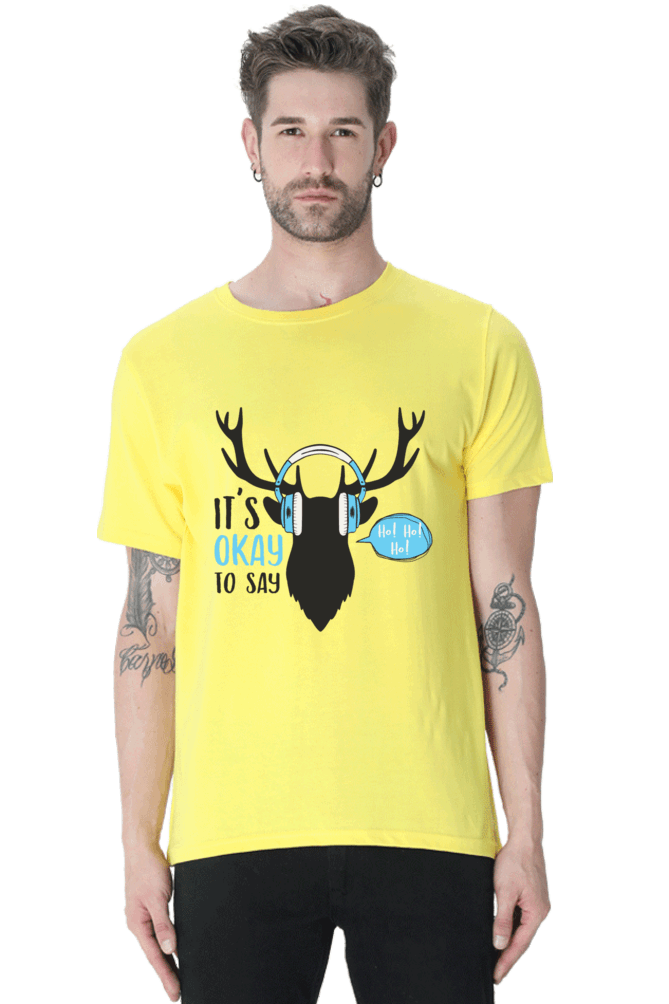 Its Ok To Say Men's T Shirt New Yellow