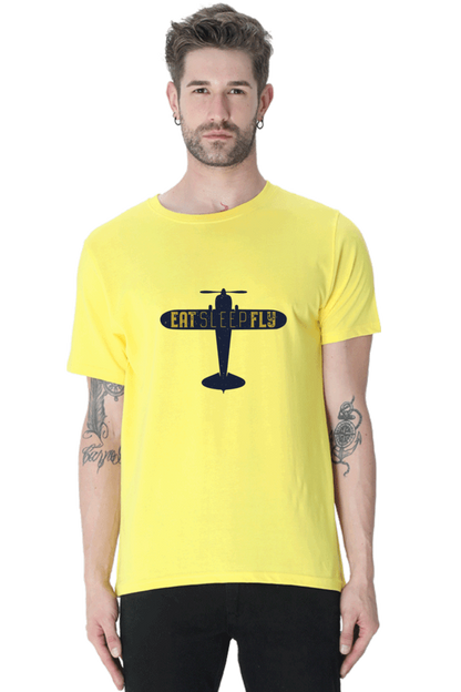 Eat Sleep Fy Men's T Shirt New Yellow