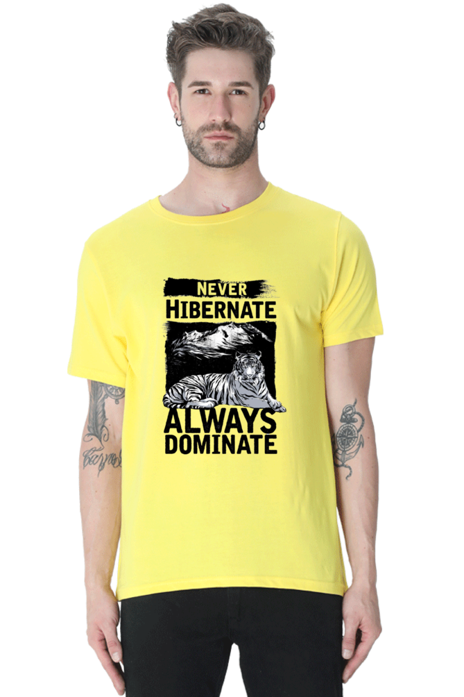 Never Hibernate Men's T Shirt New Yellow