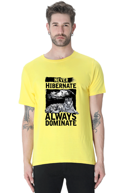 Never Hibernate Men's T Shirt New Yellow