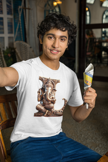 Stylish L Alphabet Ganesh Chaturthi Mens Tshirts