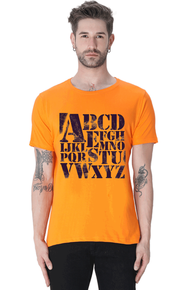 ABCD Men's T Shirt Orange