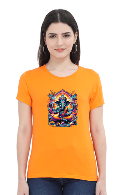 Lord Ganesha 1 Printed Ganesh Chaturthi Women T Shirts