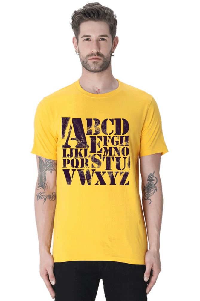 ABCD Men's T Shirt Golden Yellow