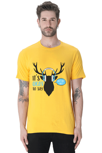 Its Ok To Say Men's T Shirt Golden Yellow