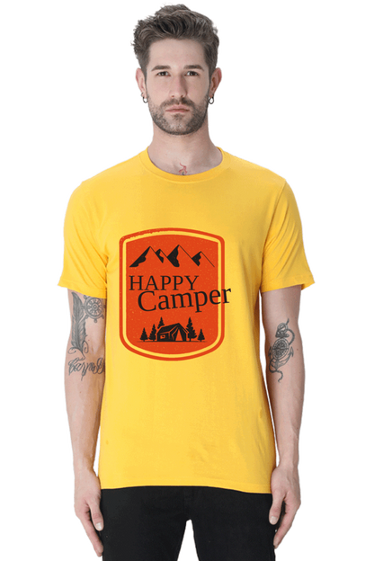 Happy Camper Men's T Shirt Golden Yellow