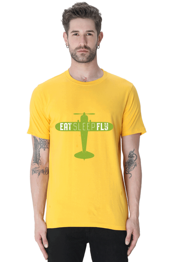 Eat Sleep Fly - Men's T Shirt Golden Yellow