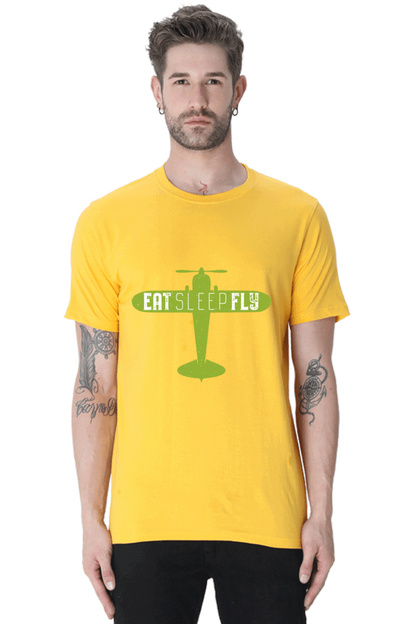 Eat Sleep Fly - Men's T Shirt Golden Yellow