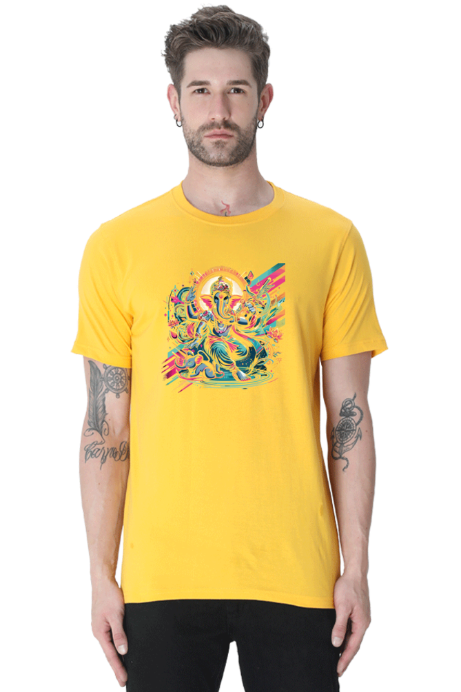 Lord Ganesha 3 Printed Ganesh Chaturthi Men's T Shirts