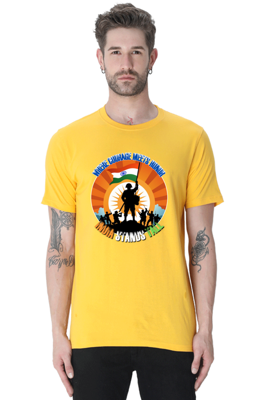 Patriotic Mens T Shirts Golden Yellow