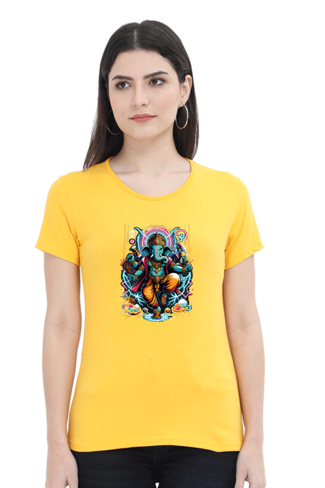 Lord Ganesha 2 Printed Ganesh Chaturthi Women T Shirts