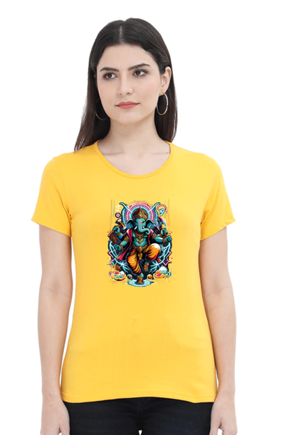 Lord Ganesha 2 Printed Ganesh Chaturthi Women T Shirts