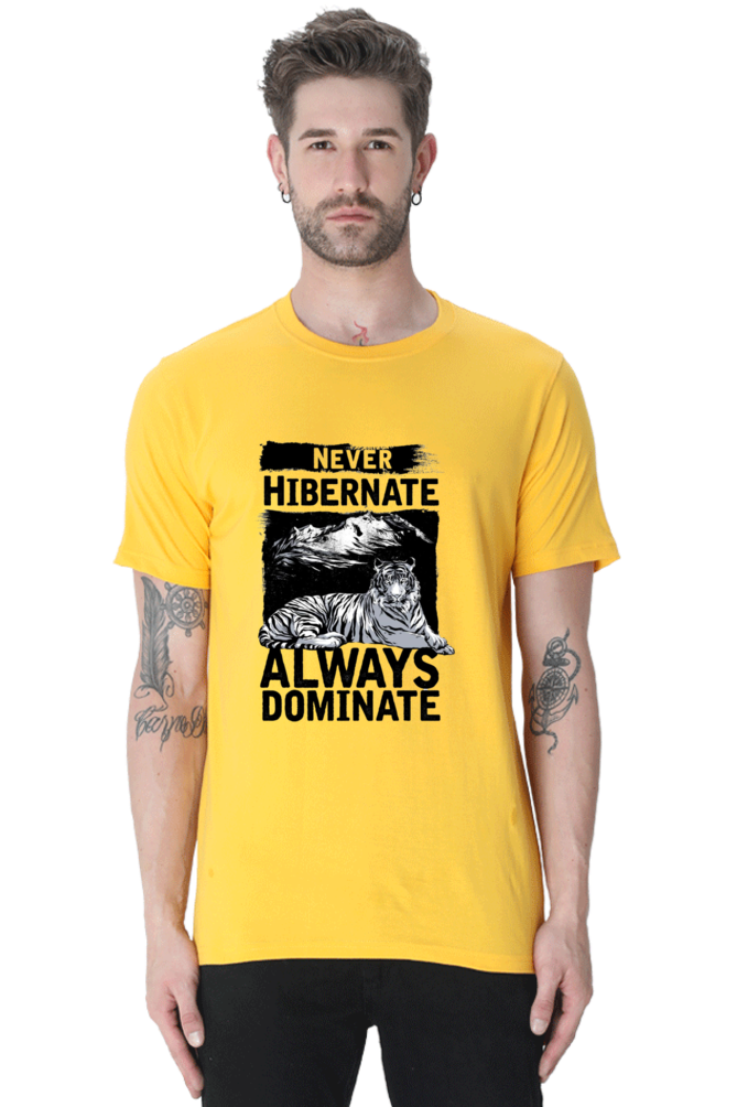 Never Hibernate Men's T Shirt Golden Yellow