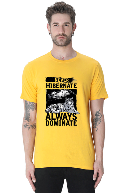 Never Hibernate Men's T Shirt Golden Yellow