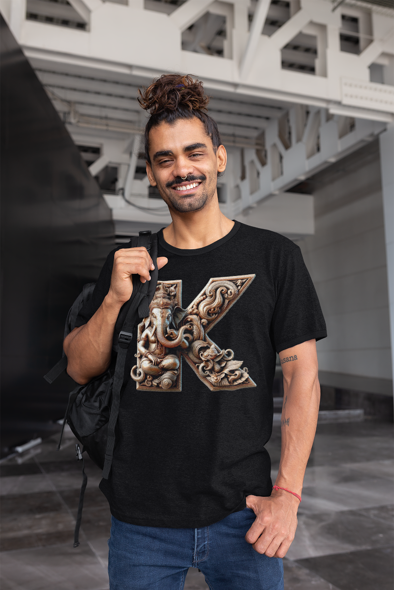 Stylish K Alphabet Ganesh Chaturthi Mens Tshirts