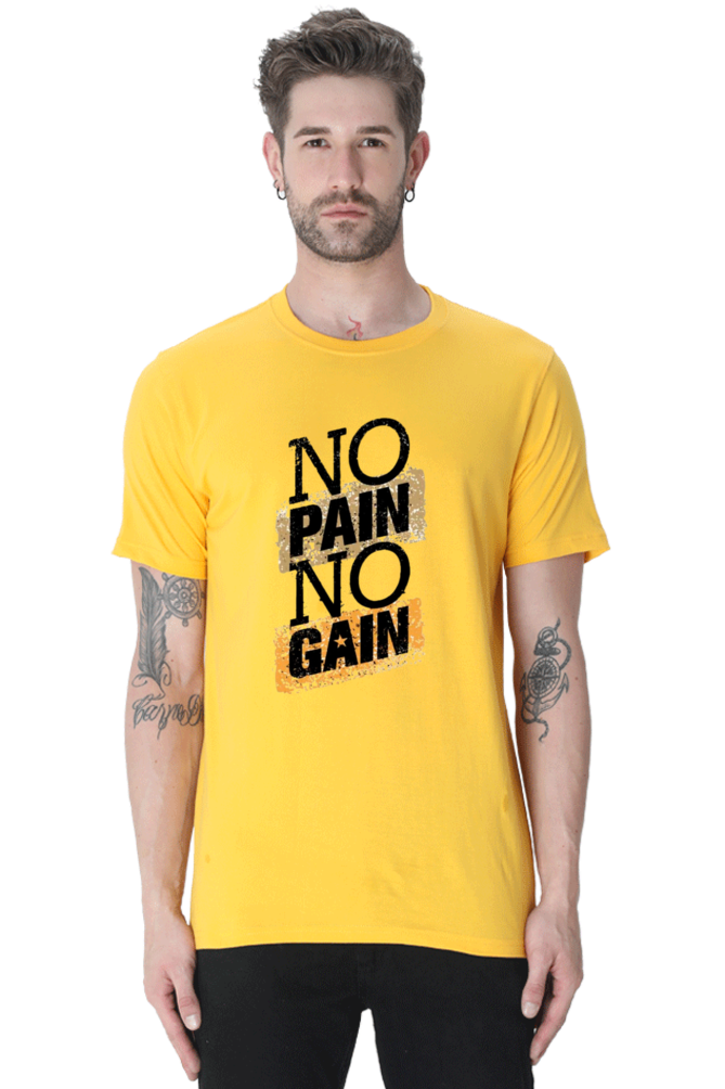 No Pain No Gain Gain Men's T Shirt Golden Yellow