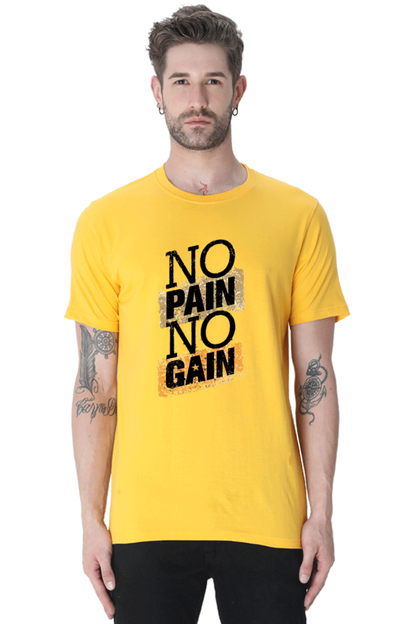 No Pain No Gain Gain Men's T Shirt Golden Yellow