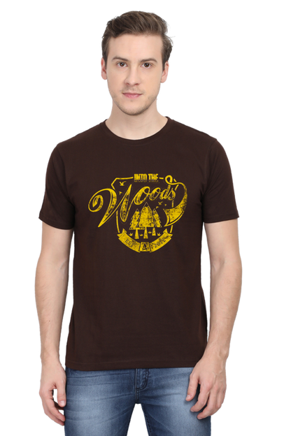 Wood's Men's T Shirts Coffee Brown