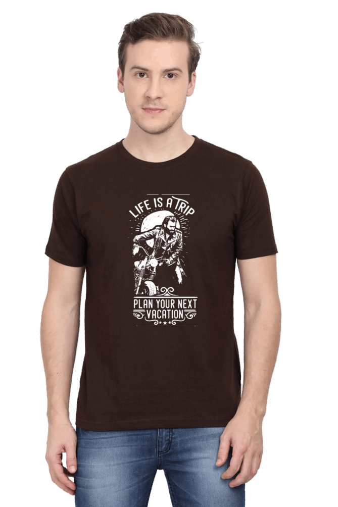 Life Is A Trip Men's T Shirt Coffee Brown