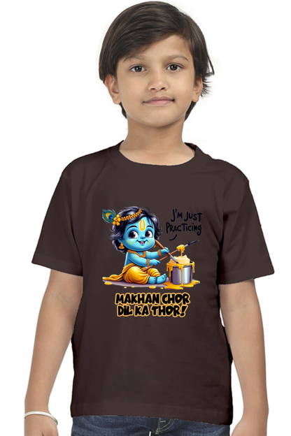 Makhan Chor Dil Ka Thor Janmashtami Boy's T Shirts