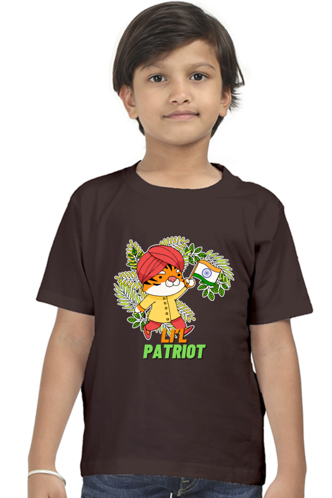 Patriotic T Shirts for Boys Coffee Brown