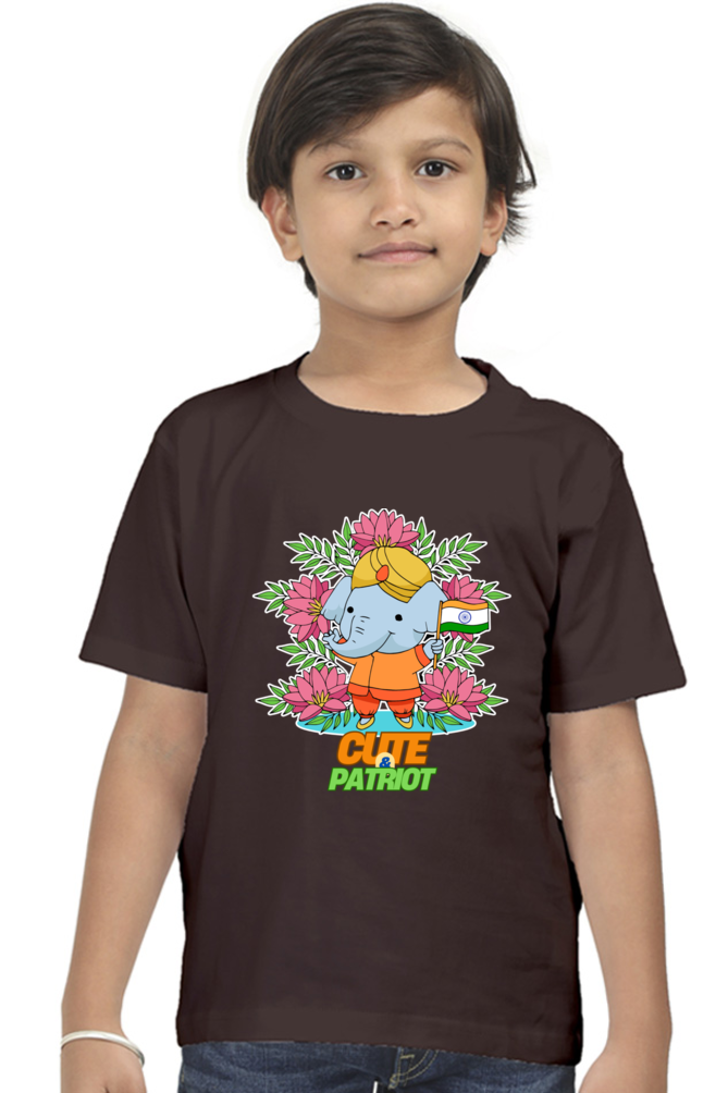 Patriotic T Shirts for Boys Coffee Brown