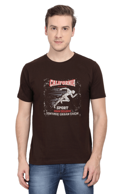 California Sports Men's T Shirts Brown